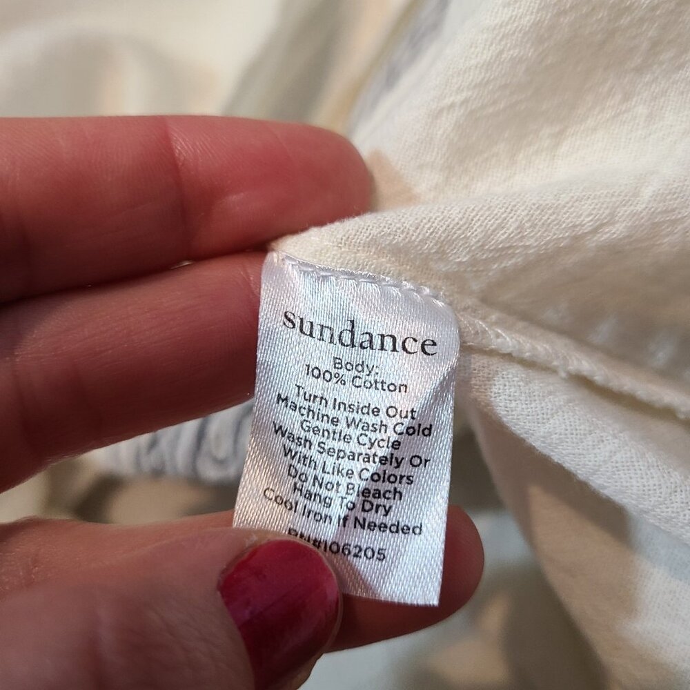 Sundance Cream Blouse with Black Embroidered Trim - Picture 8 of 10